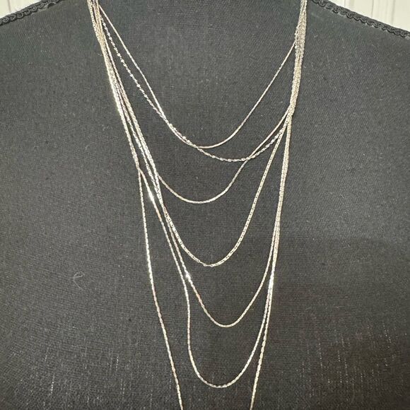 Secret Box Silver Tone Multi-Layer Necklace - Picture 1 of 5